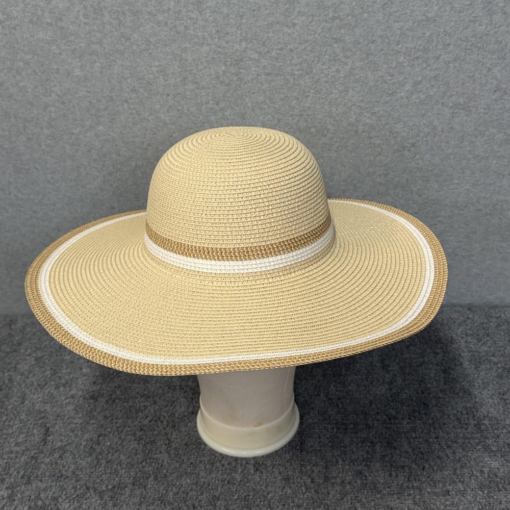 Magid Hats Hat Sun Womens Size 7 Beige Straw Packable UPF 50+ Wide Brim